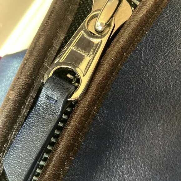 COACH Legacy Color Block RARE Shoulder Crossbody Bag Navy Pink Brown Silver EUC - Picture 8 of 13